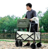 Chariot de camping pliable personnalisé 150L à double frein, réglable, pour jardin, plage et pique-nique