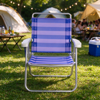 Chaise de plage pliable en aluminium, inclinable, légère, portable, avec accoudoirs