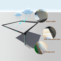 Pergola motorisée pliable et rétractable pour l'extérieur, auvent de protection solaire avec cadre thermolaqué