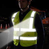 Gilet de sécurité réfléchissant haute visibilité personnalisé pour hommes, en polyester, avec poches et logo, pour la construction et la sécurité au travail