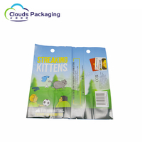 Logo personnalisé Sceau arrière Sachet Carte Sac d'emballage Cadeau Pochette d'emballage en plastique Sceau arrière Sacs gousset avec un trou de poignée