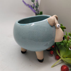 Offre Spéciale – Pot de Fleurs Moderne en Céramique Émaillée Faite à la Main, Motif Chien Bleu, pour Orchidées, Succulentes, Bonsaïs et Cactus – Marque HYD – Décoration Maison & Jardin - Product Image 6