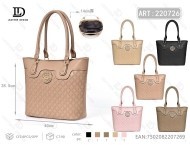Borsa tote da donna in microfibra, pelle sintetica, tinta unita, borsa a tracolla con parte superiore aperta, utilizzabile per tutte le stagioni - Product Image 1
