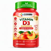 Gummies de Vitamine D3, Gummies de Vitamine D, Marque Privée, Supplément Personnalisé, 5000 UI par Portion, Vente en Gros, Emballage Personnalisé