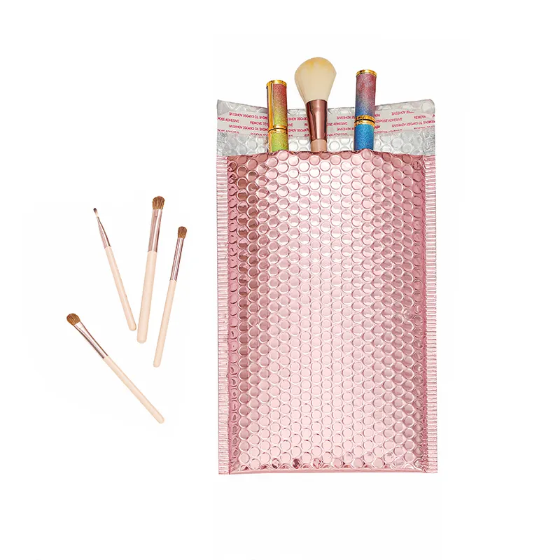 Розовые, розовые, золотые, цветные пластиковые конверты с металлическим покрытием