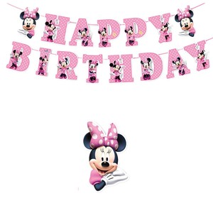 Décorations suspendues en spirale sur le thème de <span class=keywords><strong>Mickey</strong></span> et Minnie, fournitures de fête d'anniversaire pour enfants, ensembles de décorations de fête avec bannière et ballons - Product Image 5