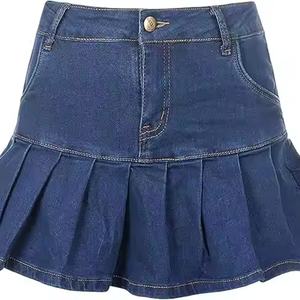 Jupe Courte Plissée en Jean Taille Haute pour Femme – Nouvelle Collection Été Tendance et Abordable - Product Image 6