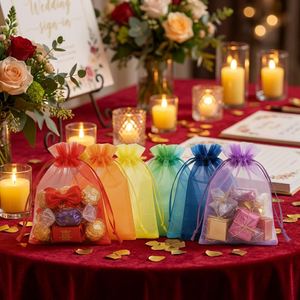Small Cosmetic Gift <b>Bag</b> Wholesale Transparent Mesh Drawstring Organza <b>Tote</b> <b>Bag</b> Model QJ-DB-045 Made in China - Product Image 1