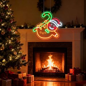 Gingerbread Man LED Neon <b>Sign</b> USB Powered Ambient Light Store Window <b>Sign</b> Decoration Entrance Indicator Light Luminous <b>Sign</b> 5V - Product Image 5