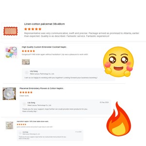 ผ้าเช็ดปากคอตตอนพร้อมโลโก้ผ้าปักลายโมโนแกรมสำหรับงานแต่งงาน - Product Image 6