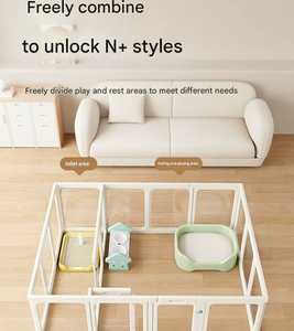 Enclos <span class=keywords><strong>de</strong></span> jeu transparent pour animaux <span class=keywords><strong>de</strong></span> compagnie, grand format, pour petits chiens, chiots et lapins, enclos intérieur moderne, portable - Product Image 5