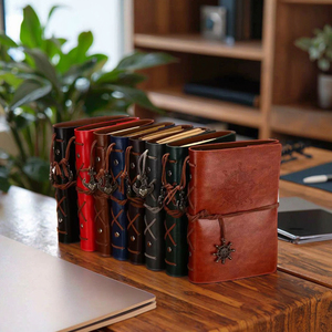 Sổ tay da PU A5 A6 A7, 160 trang, thiết kế la bàn neo, sổ ghi chép khắc, nhật ký du lịch, quà tặng Valentine cho anh ấy/ cô ấy - Product Image 5