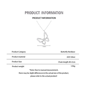 Mode 925 <span class=keywords><strong>argent</strong></span> Sterling papillon pendentif <span class=keywords><strong>collier</strong></span> bijoux cadeau papillon Zircon <span class=keywords><strong>collier</strong></span> pour les femmes - Product Image 6