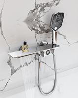 Robinet de salle de bain thermostatique en laiton chromé de haute qualité à poignée unique, avec système de douche à jet doux pour baignoire, idéal pour appartement