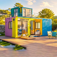 Maisons préfabriquées modulaires portables, rues commerciales, magasins mobiles à deux étages, cafés, magasins mobiles