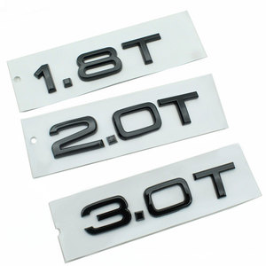 1.8T 2.0T 3.0T ABS badge voiture autocollants pour <span class=keywords><strong>Audi</strong></span> A3 A4 A5 A6 A7 Q3 Q5 Q7 voiture logo arrière coffre déplacement décoration étiquette - Product Image 3