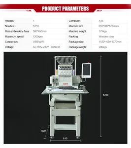 ראש יחיד מחשב מכונת רקמה כובע חולצת טריקו מכונת רקמה שטוחה למכירה