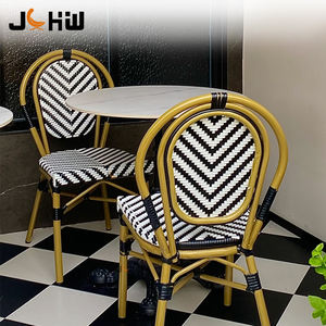 Mobilier <span class=keywords><strong>de</strong></span> jardin extérieur en osier français empilé noir et <span class=keywords><strong>blanc</strong></span> chaise <span class=keywords><strong>de</strong></span> rotin <span class=keywords><strong>Paris</strong></span> chaise <span class=keywords><strong>de</strong></span> bistro <span class=keywords><strong>de</strong></span> jardin en bambou - Product Image 2