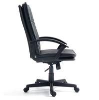 Chaise de bureau exécutive moderne et minimaliste en cuir PU, ergonomique, réglable en hauteur, pivotante, avec dossier haut doublement rembourré, pour la maison