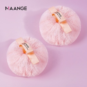 MAANGE nouvelle arrivée rose surbrillance maquillage poudre feuilletée boîte professionnelle avec logo personnalisé grande éponge feuilletée de haute qualité - Product Image 5