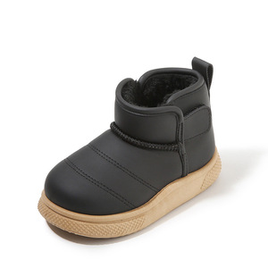Chaussures d'hiver tendance pour enfants, à enfiler, à semelle souple, bottes courtes en fourrure épaisse et chaude pour garçon et fille - Product Image 5
