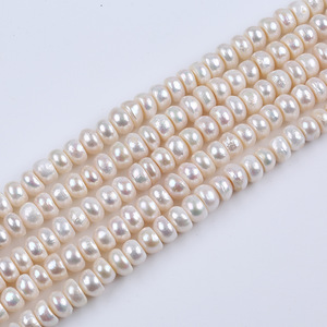 Zhuji 10-11mm White Flat <b>Pearl</b> Natural <b>Freshwater</b> Loose Round <b>Pearl</b> for DIY Necklace <b>Bracelet</b> - Product Image 2