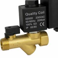 Katup Solenoid Pembuangan Kondensat Otomatis Listrik 1/2 Inci Kuningan Timer Kompresor Udara Pemisah Gas Minyak Air Dapur Komersial OEM