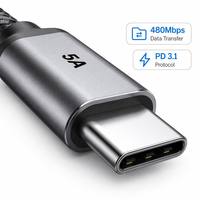 Cable de Carga Rápida USB-C a USB-C UNIEAN de 240W PD, Cable de Sincronización de Datos con Trenzado de Nailon de 480Mbps para Laptop, Teléfono, Tableta, CE, FCC, ROHS