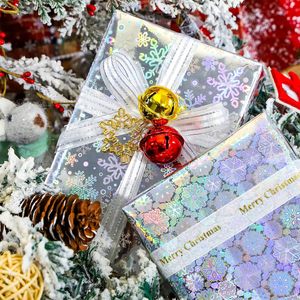 MAYPLUSS Christmas Holographic Foil Wrapping Paper 17in x 120in Silver Snowflake Dots Design Iridescent Metallized Paper - Product Image 3