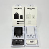 Cargador Rápido de 45W Tipo-C PD 3.0 con Enchufes EU/UK/US, Juego Completo de Cables para la Serie S22/S23/S24/S25/S26