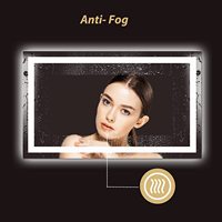 Miroir de salle de bain rectangle rétroéclairé moderne Miroir mural LED intelligent avec Bluetooth