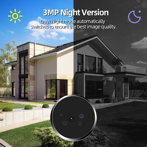 กล้องตาแมวอัจฉริยะ Tuya Smart Life ความจุแบตเตอรี่ 5000mAh พร้อมจอแสดงผล ความละเอียด 3MP FHD วิดีโอคอลแบบดิจิทัล รองรับเสียงทางเดียว สำหรับความปลอดภัยในอพาร์ตเมนต์ - Product Image 2