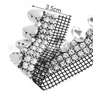 Adorno de diamantes de imitación de cristal en forma de lágrima de doble fila de 5 mm de un solo lado para zapatos, bolsos y accesorios, 10x14 mm - Product Image 3