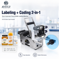 Machine d'étiquetage semi-automatique pour bouteilles rondes CJ-50D avec imprimante de date