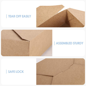 Produit phare : Emballage alimentaire jetable en carton kraft brun, de qualité alimentaire, écologique et biodégradable, pour la restauration <span class=keywords><strong>rapide</strong></span>, les nouilles, les salades et les sandwichs - Product Image 4