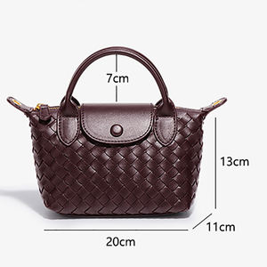 Bolso de Hombro de Lujo para Mujer, Bolso Tipo Dumpling Tejido a Mano, Bolso Bandolera de una Sola Correa, Piel Sintética Morada Oscura, Bolso Personalizado de Lujo Estilo Español - Product Image 2