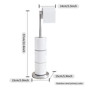 Porte-rouleau de papier toilette sur pied en fer, design moderne et écologique, pour salle de bain - Product Image 6