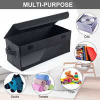 Boîte de rangement pliable rectangulaire anti-poussière pour DVD et CD avec couvercle, organisateur portable de type tiroir pour cassettes, disques et enregistrements