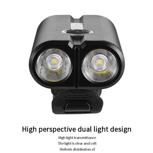 Faro doble LED para bicicleta con luz trasera, recargable por USB, resistente al agua IPX4, para ciclismo nocturno, luz exterior para bicicleta de montaña - Product Image 5