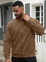 Veste slim en daim et velours pour homme, best-seller transfrontalier Europe-Amérique, mode automne, cardigan décontracté zippé à manches longues