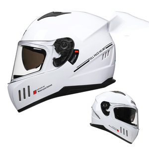Casco de motocicleta de color sólido para toda la cara, lente antiarañazos, carcasa resistente a impactos para conducción diaria en la calle - Product Image 5