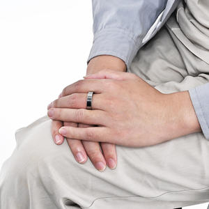 Tungsten Steel <b>Ring</b> Gold Color Unisex Engagement <b>Plain</b> Band Jewelry Index Finger <b>Ring</b> - Product Image 4