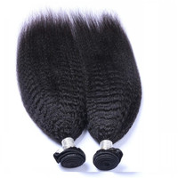 Extensions de Cheveux Humains Crépus Lisses Fermeture Frontale avec Armure Droite Afro Bouclée Yaki Armure de Cheveux de Qualité Supérieure