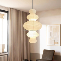 Abat-jour d'art moderne en papier de riz japonais suspension décorative d'intérieur avec corps en fer de style minimaliste à LED pour hôtels