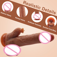 Jouets sexuels réalistes en silicone de 8 pouces, télécommandés et sûrs pour le corps, avec fonction chauffante, pour femmes, masturbateur télescopique pour stimulation vaginale