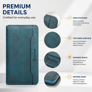 Porta Pasaportes de Cuero PU con Bloqueo RFID, Funda de Viaje con Bolsillo para Boletos, Logotipo Personalizado, Cierre Magnético, Grosor Personalizable - Product Image 4