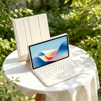 Étui de clavier antichoc en cuir PU bleu compatible avec iPad 10.9 2022, pavé tactile détachable et support pour stylet