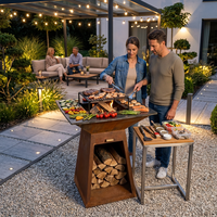 Fournitures de jardin - Barbecue extérieur de 42 pouces, facile à nettoyer, foyer robuste pour jardin, patio, fête