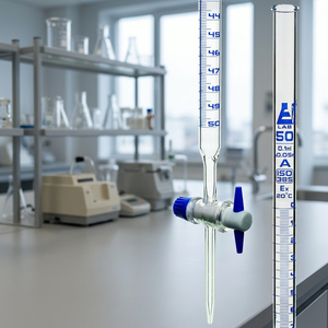Bureta de Vidrio de 50 ml, Bureta de Laboratorio Graduada, Vaso de Titulación para Ácidos y Álcalis, Equipo de Laboratorio Químico, Material de Laboratorio, India, 1 Año de Garantía - Product Image 2