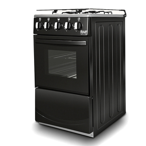 Cuisinière à gaz domestique RAF R.8066 55L 4 brûleurs 1 four Panneau en acier inoxydable Couvercle en verre Allumage manuel pour la préparation des repas en cuisine - Product Image 5